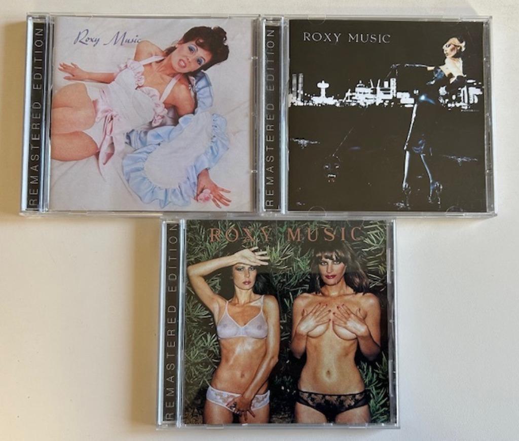 LOT 3 CDs ROXY MUSIC EERSTE, PLEASURE, COUNTRY LIFE REMASTER, Verzenden, Zo goed als nieuw, Poprock