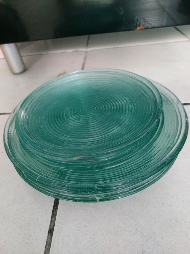 Assiettes en verre 12 pièces 4€, Enlèvement, Comme neuf, Verre