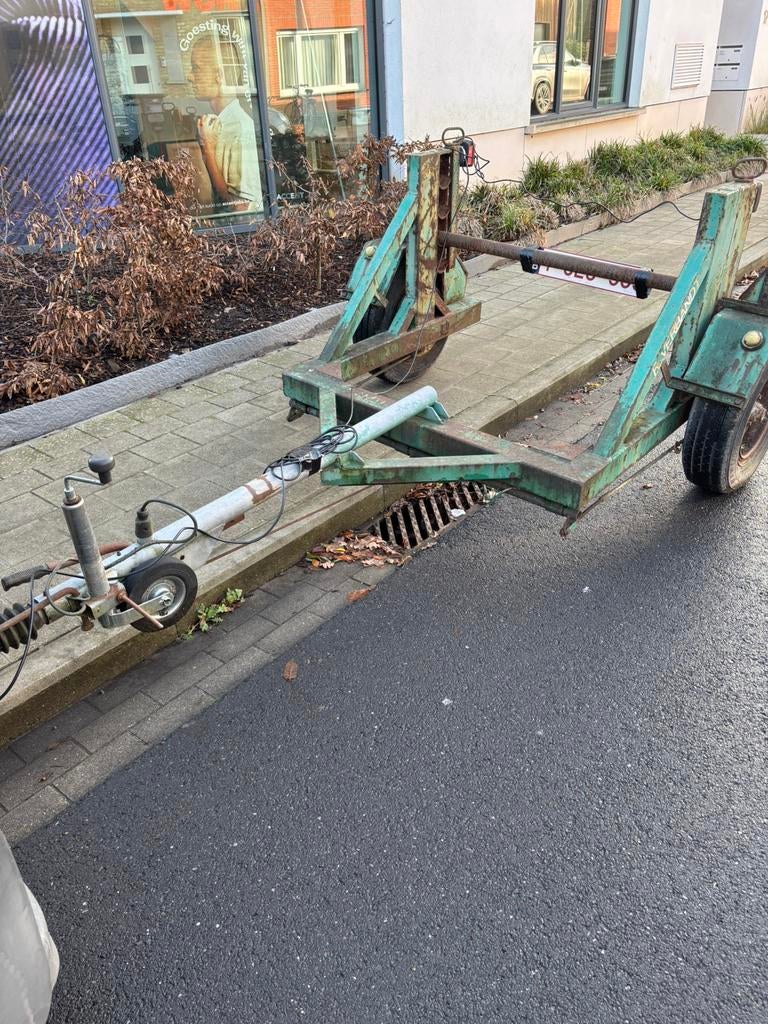Haspelwagen, bobijnafroller, haspelremorque, Ophalen, Gebruikt