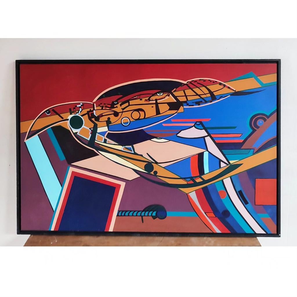 Peinture de Roland Lavianne. Faire offre., Antiquités & Art, Art | Peinture | Moderne, Enlèvement ou Envoi