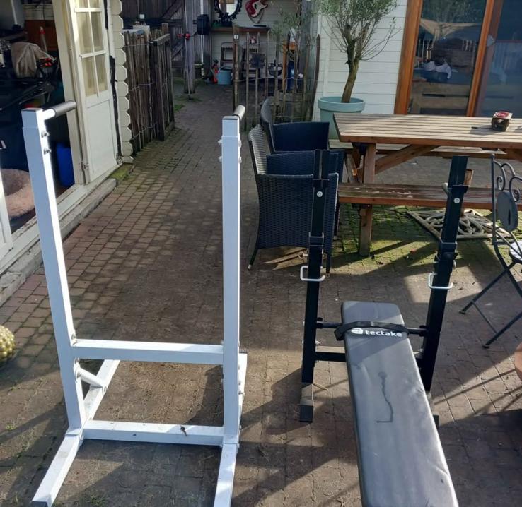 Dip toestel met bench en bar, Sport en Fitness, Overige Sport en Fitness, Ophalen, Zo goed als nieuw