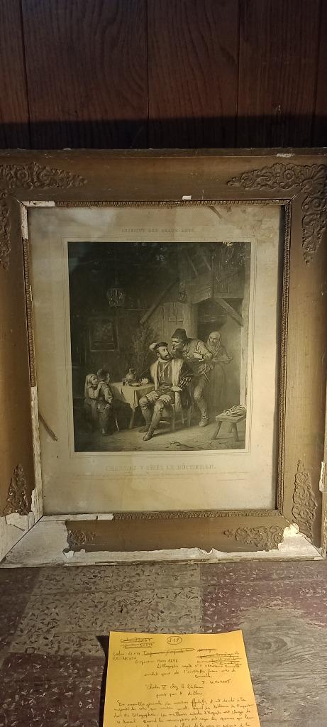 Gravure royale "Charles V chez le bûcheron", H. DILLENS,n318, Antiquités & Art, Enlèvement