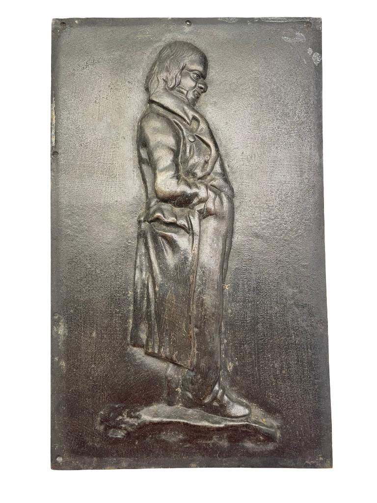 Bas-relief bronze Pierre-Jean de Béranger XIXe, Antiquités & Art, Antiquités | Bronze & Cuivre, Enlèvement ou Envoi, Bronze