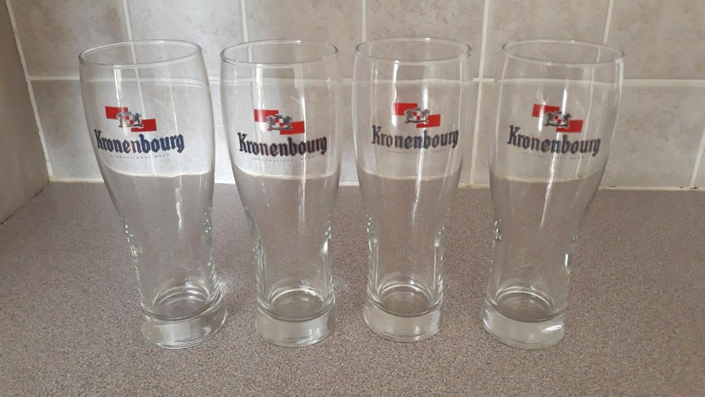 4 glazen van Kronenbourg, Verzamelen, Ophalen, Zo goed als nieuw