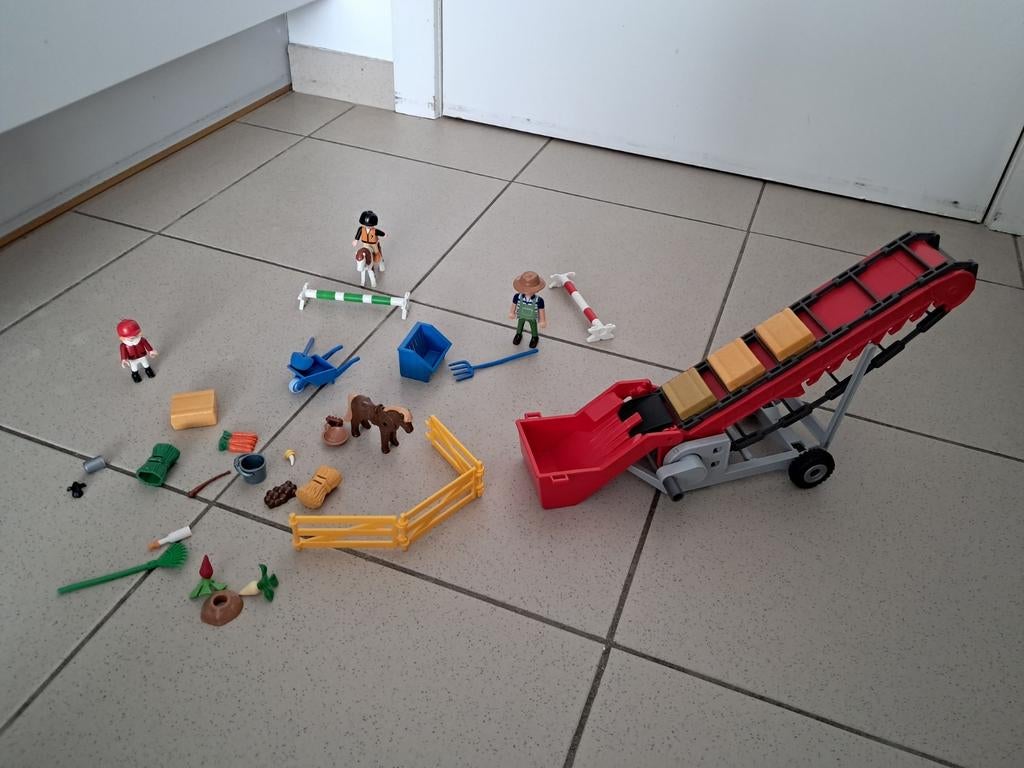 Boerderij paarden manège transportband hooi Playmobil, Ophalen of Verzenden