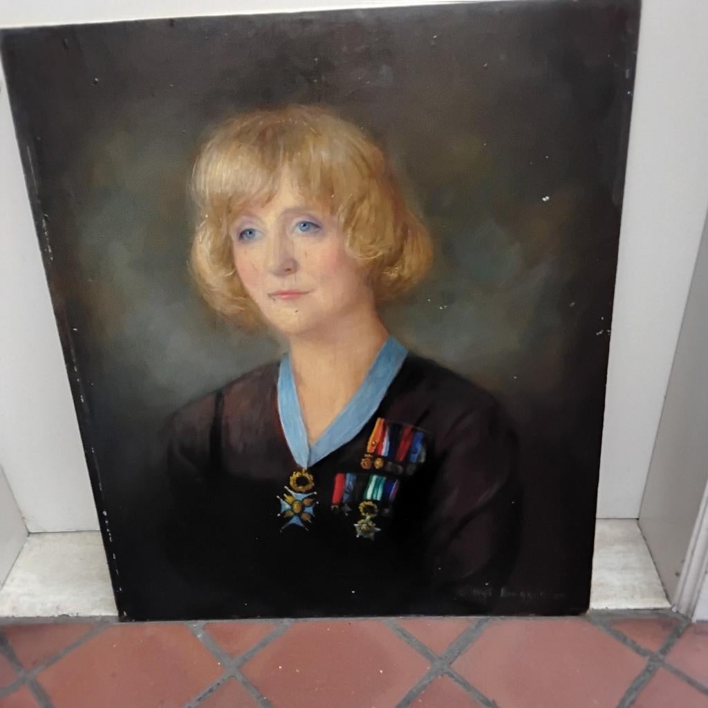 portret gesigneerd Louise Nijs Bruggeman(1923-2013), Ophalen