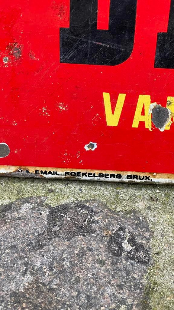 Emaille bord Belga., Ophalen, Gebruikt, Reclamebord