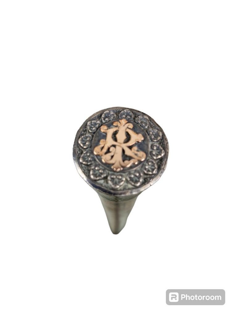 Canne de marche  ,pommeau en argent et  or, Enlèvement, Utilisé