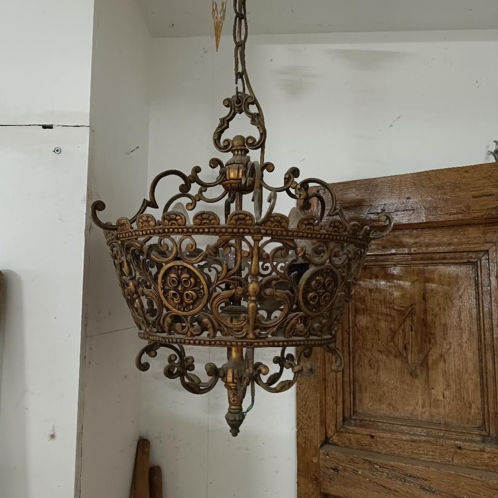 Kasteel luchter, Huis en Inrichting, Ophalen of Verzenden, Gebruikt, Metaal