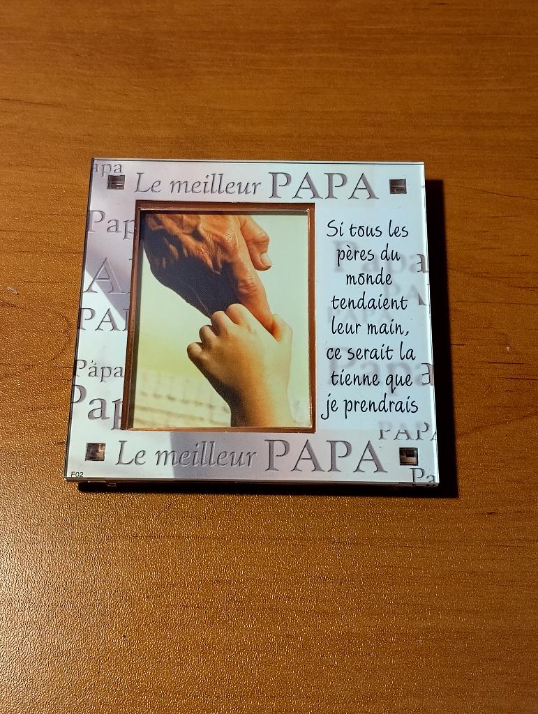 Cadre aimanté (magnet) ou à poser "le meilleur papa" 9cm, Enlèvement