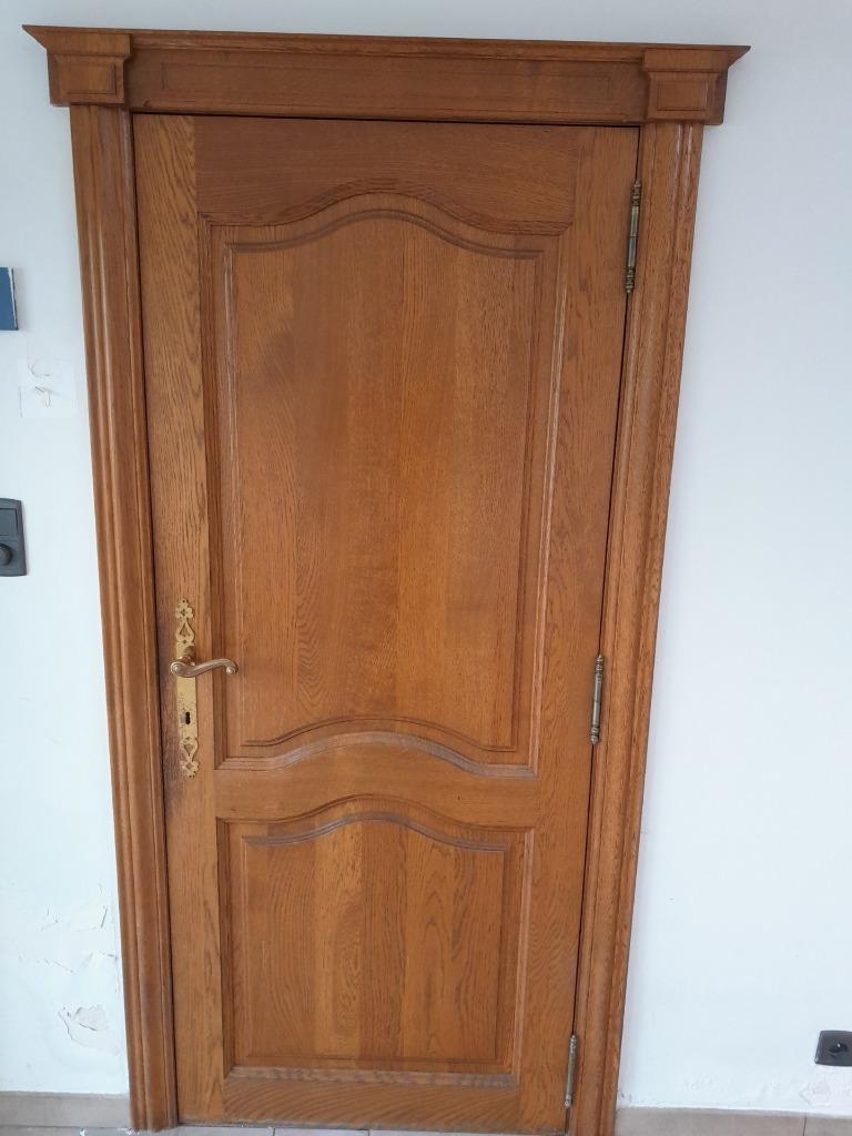 porte entièrement en chêne, Enlèvement, 80 à 100 cm, Bois, 200 à 215 cm
