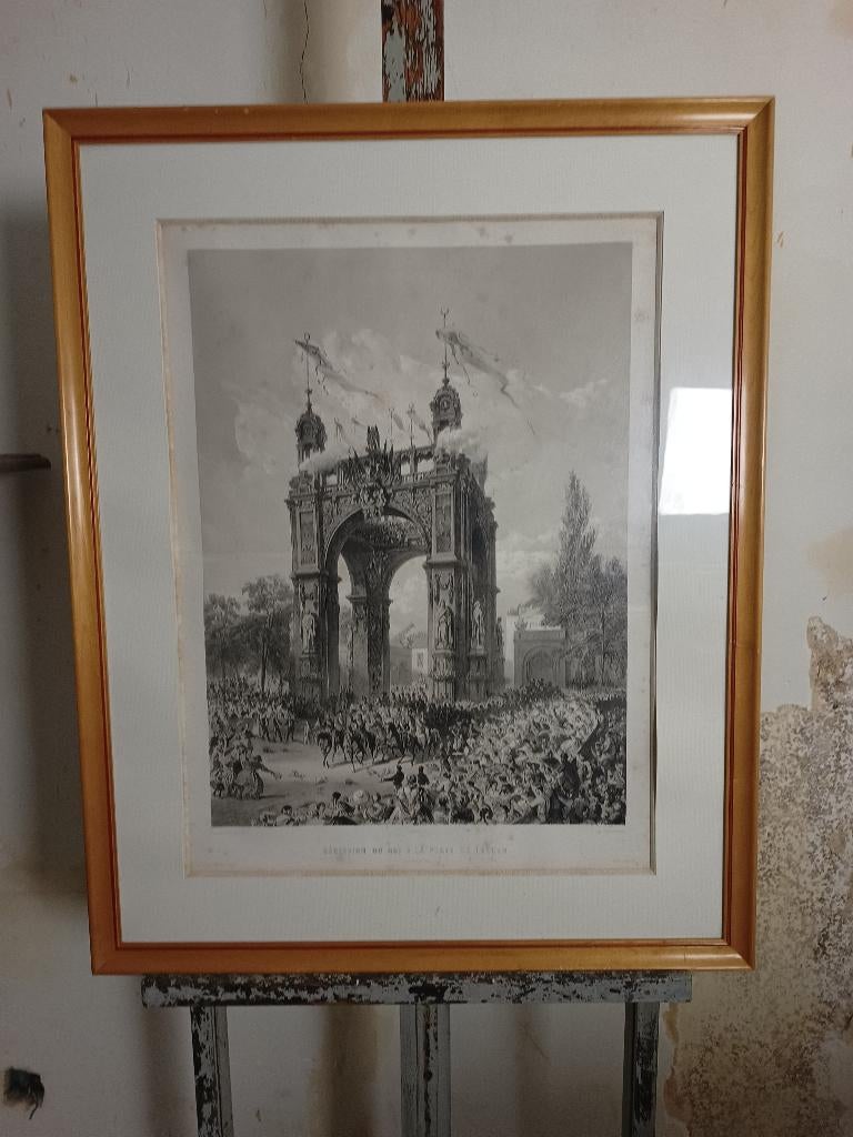 Réception du Roi à la porte de Laeken  - Leopold I, Antiquités & Art, Enlèvement ou Envoi