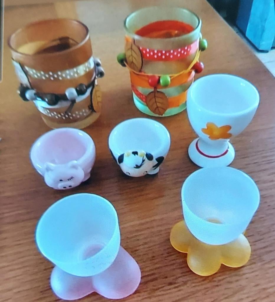 2 portes bougies et 5 coquetiers, Antiquités & Art, Enlèvement ou Envoi