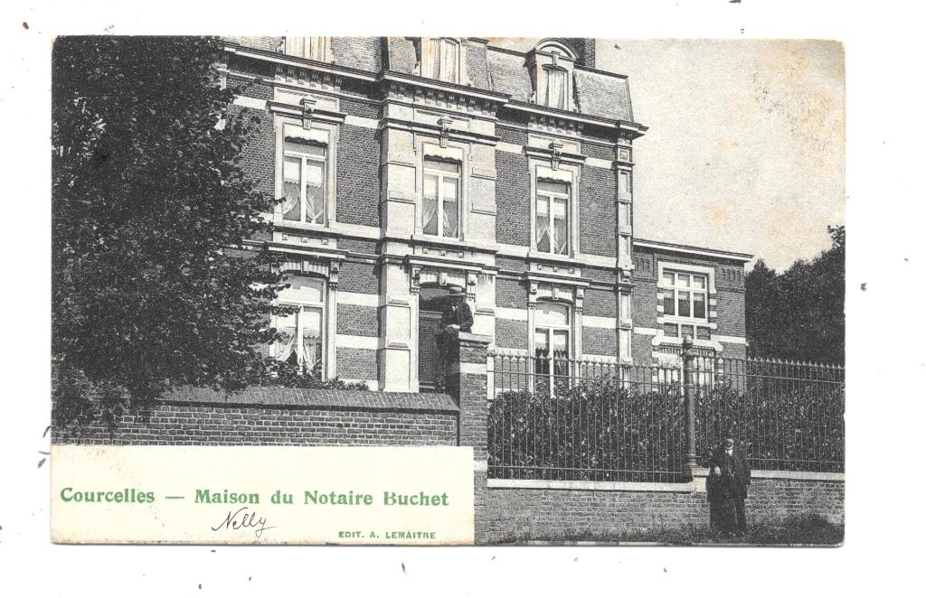 Courcelles NA131: Maison du Notaire Buchet 1906, Envoi, Avant 1920, Affranchie, Hainaut