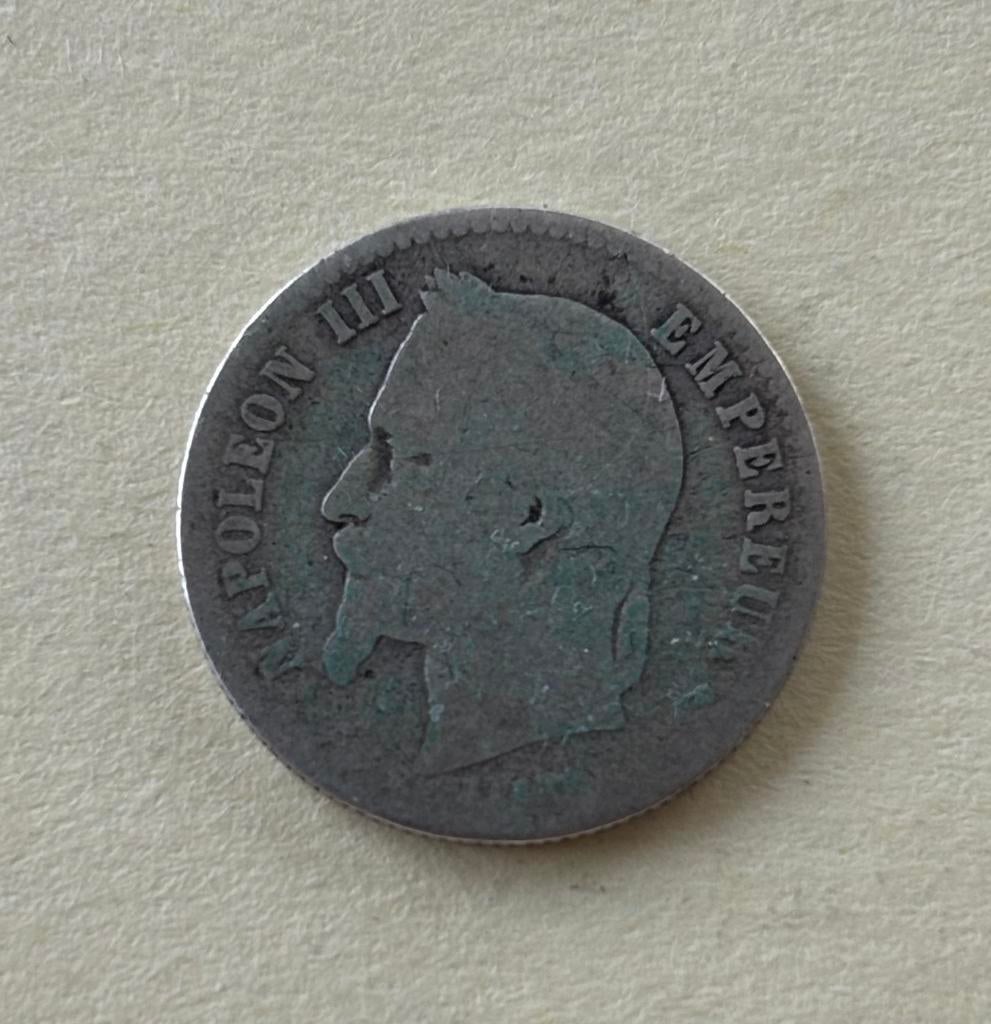 50 cent Napoleon III 1865 K, Ophalen of Verzenden, Frankrijk, Losse munt, Zilver
