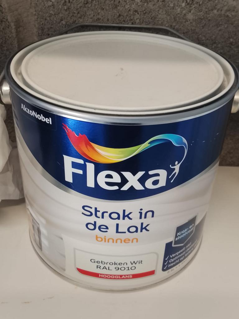 Flexa Strak in de Lak binnenlak hoogglans wit, Ophalen, Nieuw, Wit, Lak