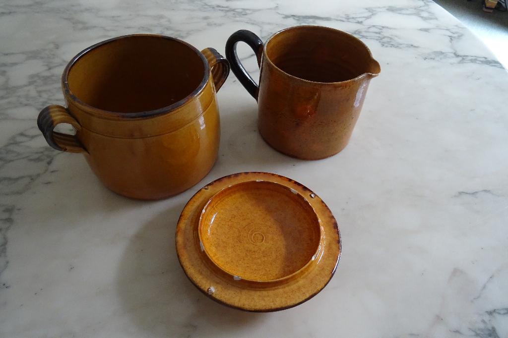 Confiturier de Vallauris et pot en céramique., Antiquités & Art, Enlèvement ou Envoi