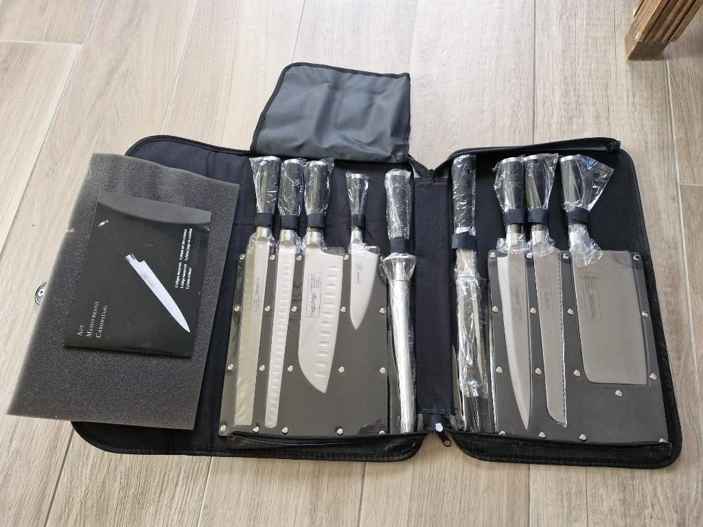 Messenset 9-delig, Ophalen, Nieuw, Inox of Chroom, Bestekset