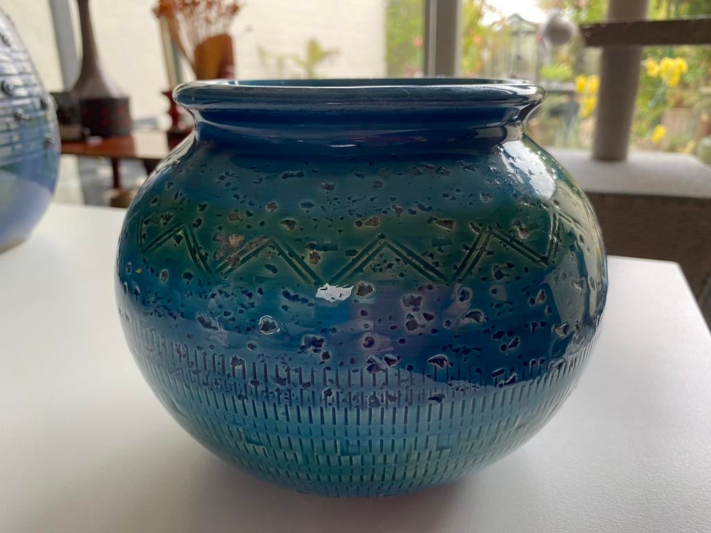 Vintage Bitossi Rimini Blu bloempot/vaas, Antiek en Kunst, Antiek | Keramiek en Aardewerk, Ophalen