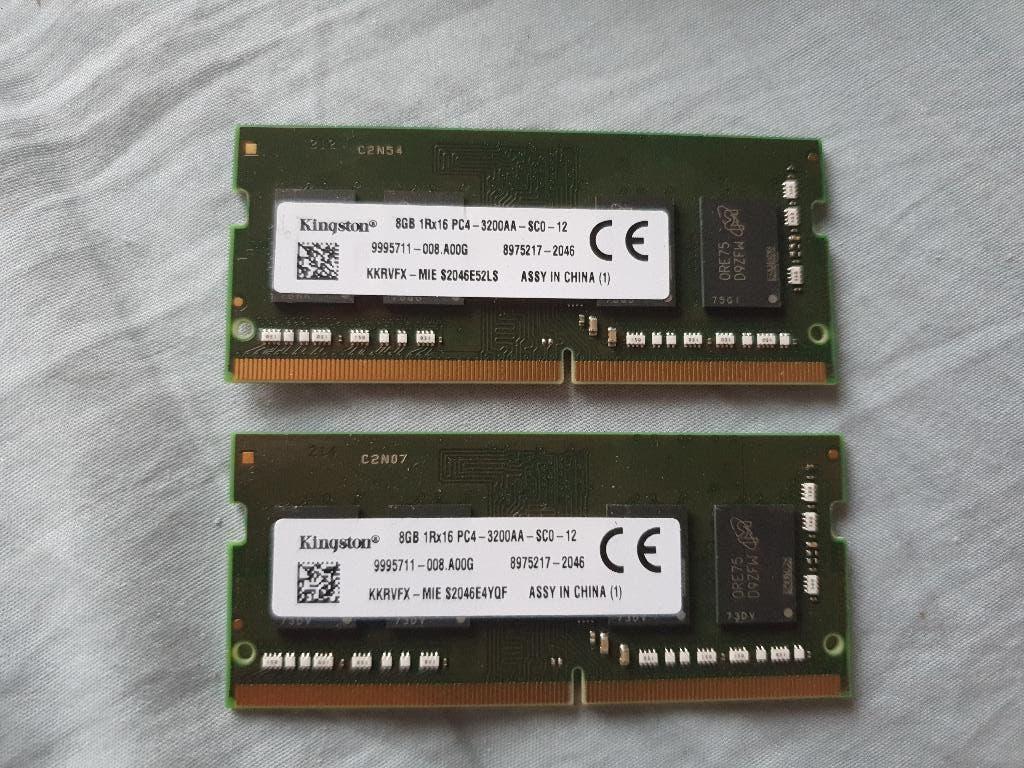 16Gb DDR4 Kingston 8Gb x 2 sodimm, Informatique & Logiciels, Enlèvement ou Envoi, DDR4, Comme neuf, Laptop