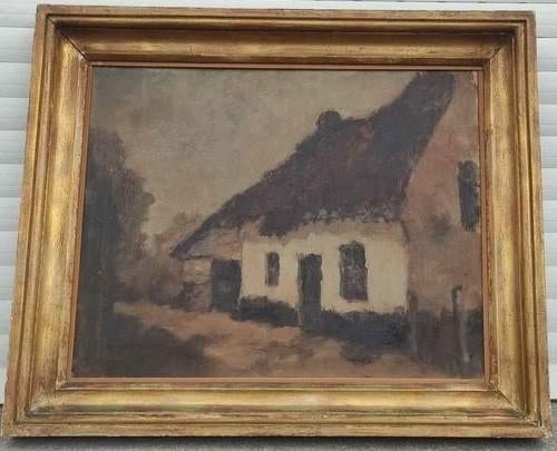 Huile sur toile maison signe Louis demesmaeker, Ophalen of Verzenden
