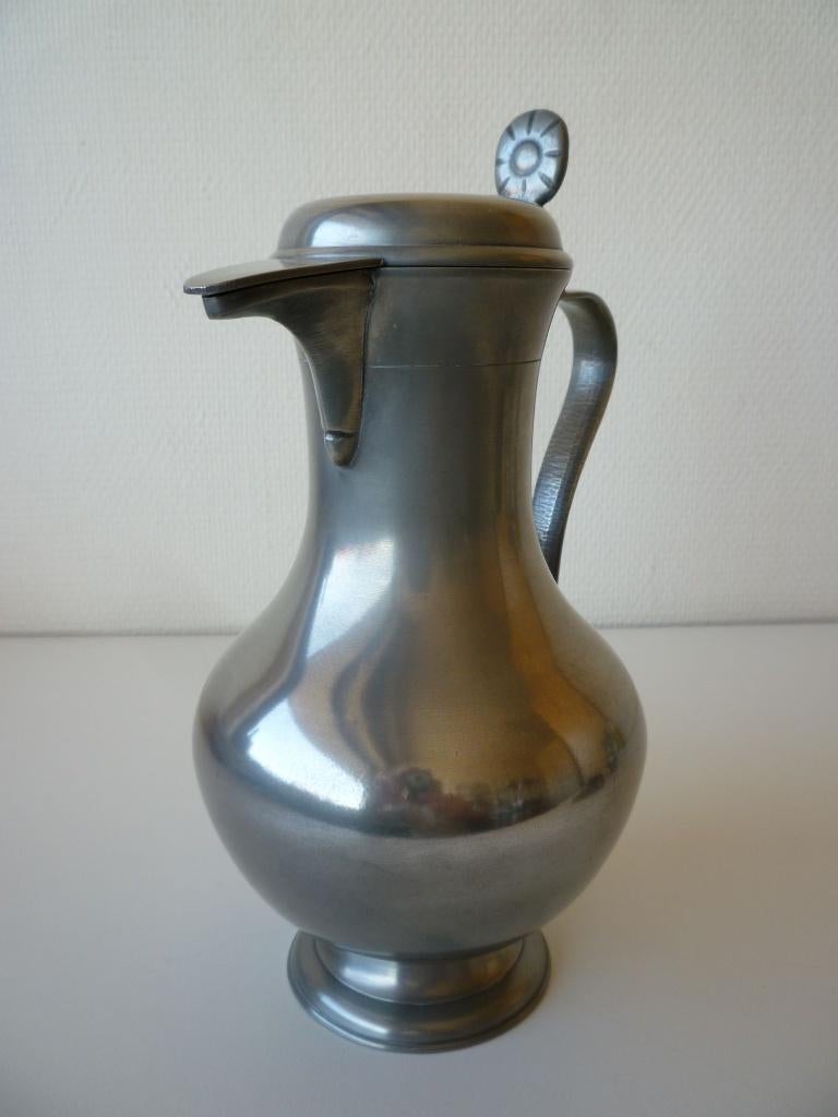 Oude karaf/kruik van puur tin, Antiek en Kunst, Ophalen of Verzenden