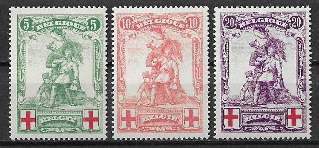 Belgique OPC 126-28 Croix-Rouge Statue De Mérode **, Neuf, Enlèvement ou Envoi, Non oblitéré, Croix-Rouge