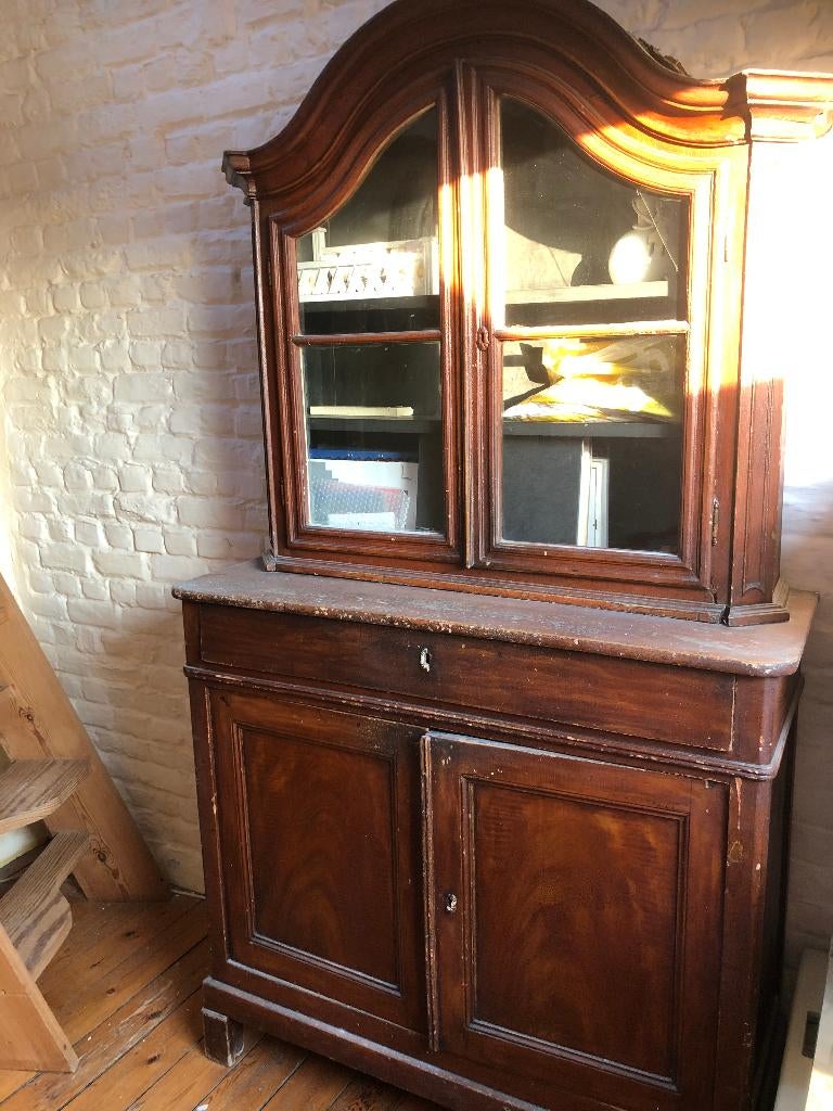 Meuble ancien bois massif 19ème à restaurer, 25 à 50 cm, Avec tablette(s), 100 à 150 cm, Enlèvement