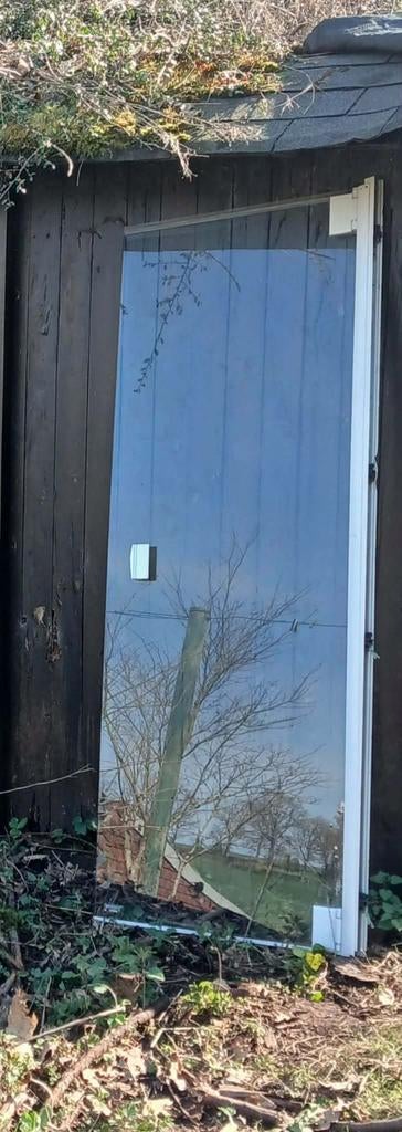 Porte en verre avec poignée et châssis de fixation, Bricolage & Construction, Enlèvement