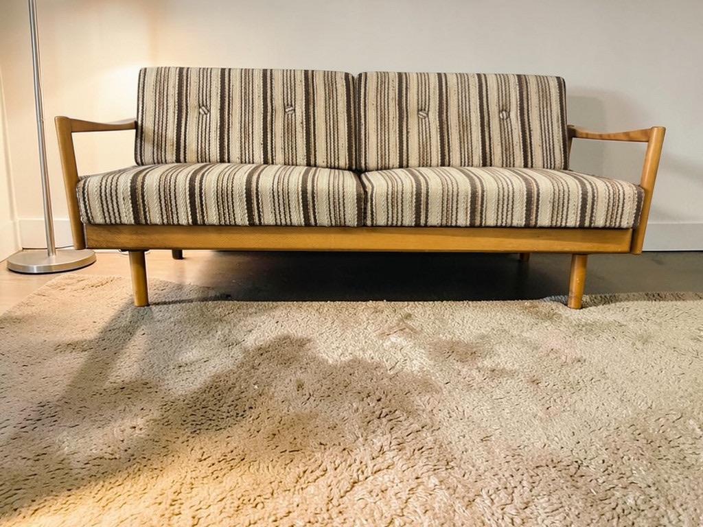 canapé-gigogne vintage en bois/canapé/siège Knoll, Enlèvement