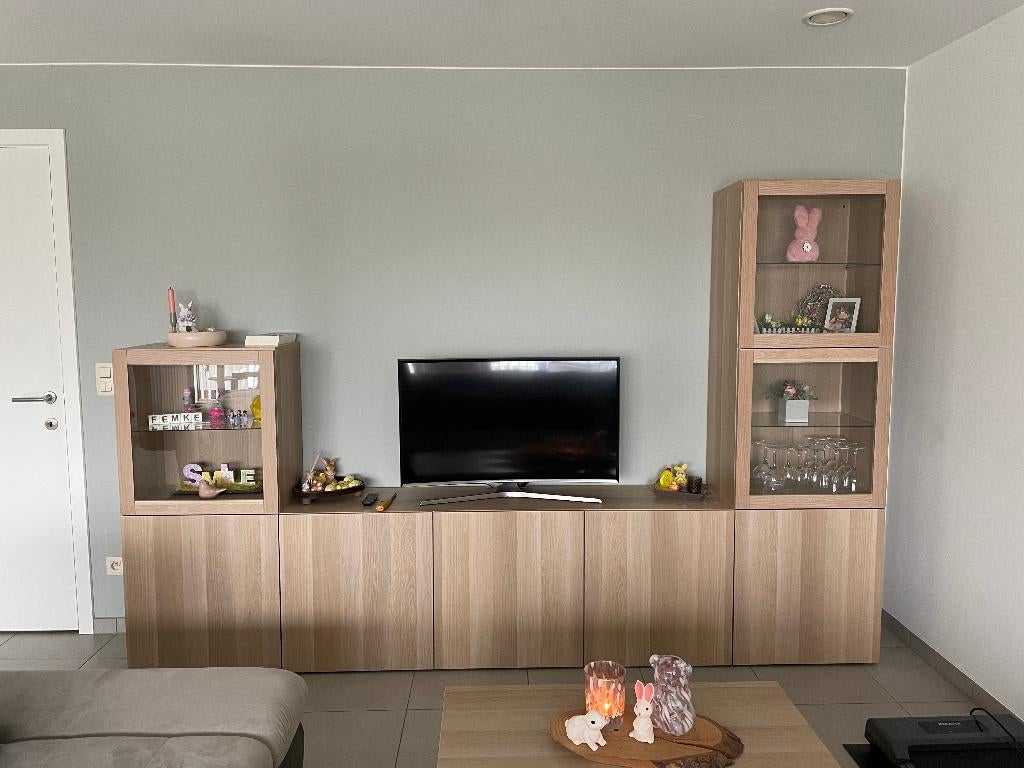 Ikea Besta tv-kasten, Ophalen, 250 tot 300 cm, Glas, 150 tot 200 cm