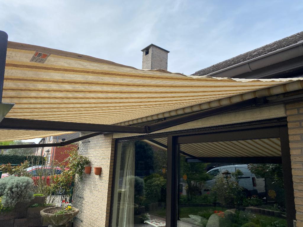 Zonnewering, Tuin en Terras, Zonneschermen, Ophalen, Gebruikt, 450 cm of meer, Elektrisch