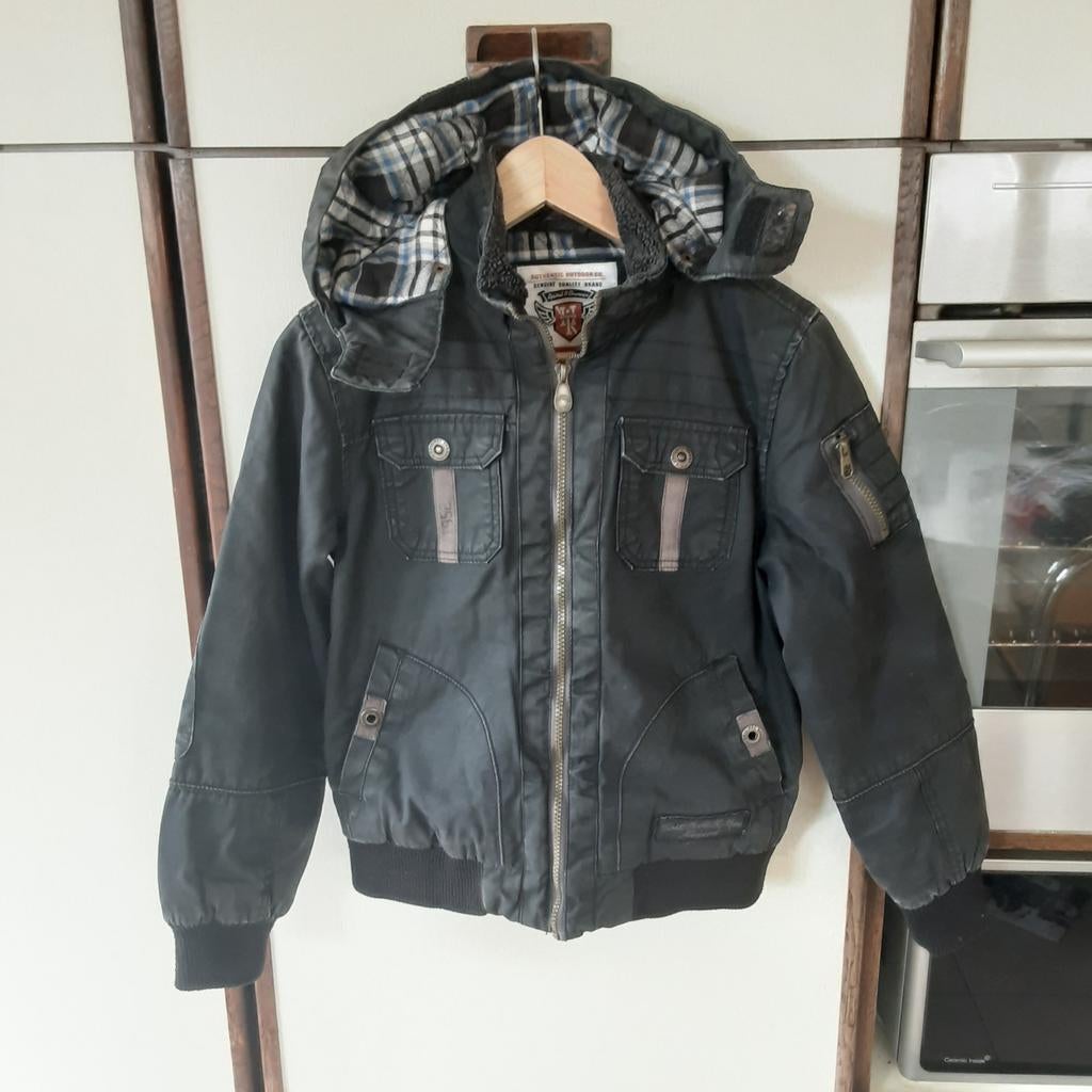 Donker blauwe jas maat 158, Ophalen of Verzenden, Gebruikt