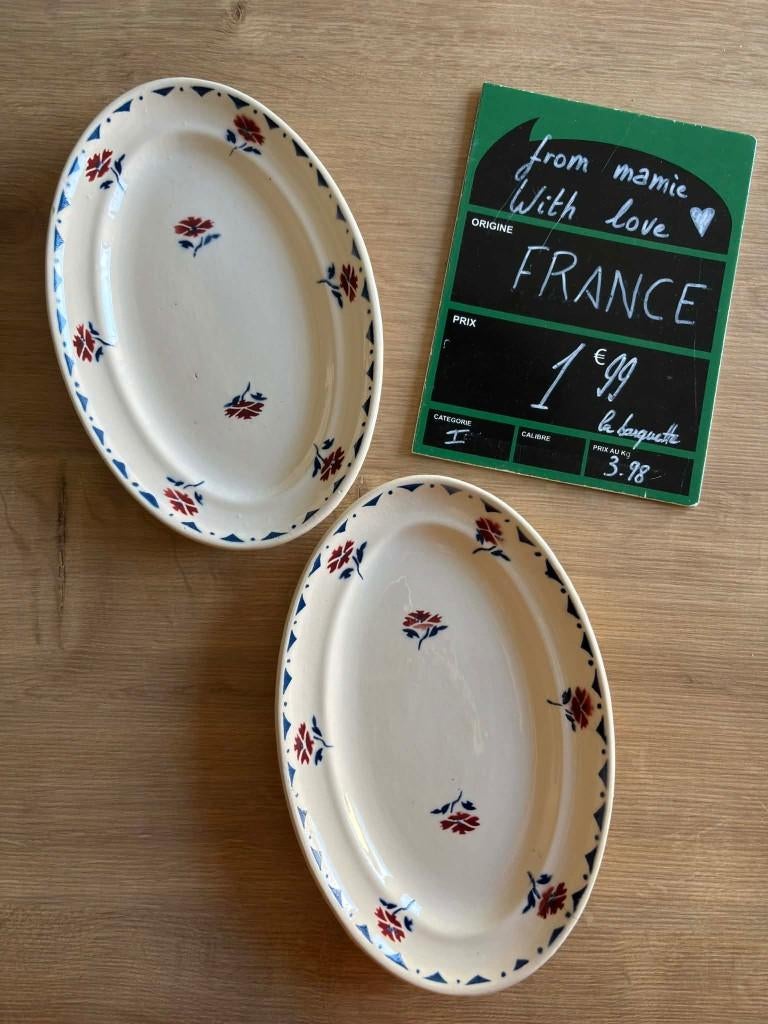 Paire de raviers vaisselle vintage Ignace Moulin des Loups, Maison & Meubles, Enlèvement ou Envoi, Céramique, Utilisé, Autres styles