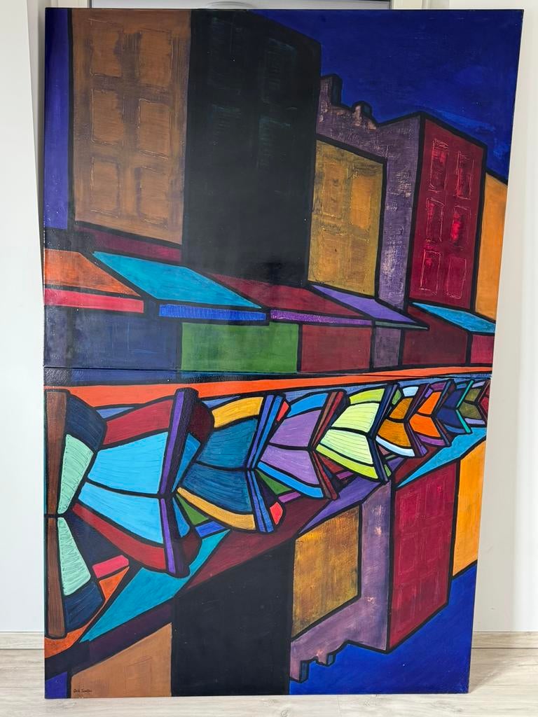 Schilderij 2-delig ‘reflectie op het water’, Ophalen