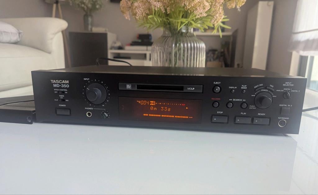 Tascam MD-350 — Minidisc Pro — Zeer goede staat — MDLP, Audio, Tv en Foto, Ophalen of Verzenden