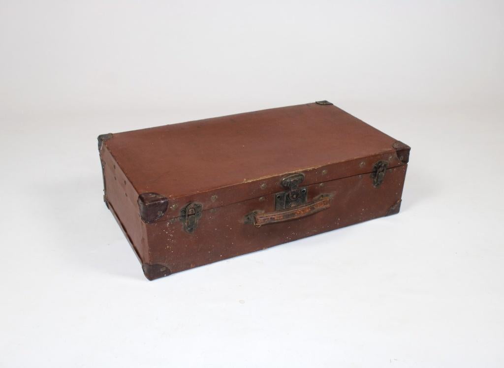valise vintage avec poignée en cuir, Antiquités & Art, Curiosités & Brocante, Enlèvement ou Envoi