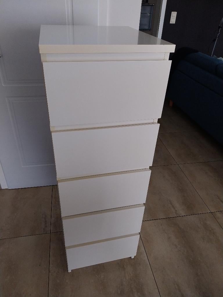 Commode haute Malm 5 tiroirs, Maison & Meubles, Armoires | Commodes, 25 à 50 cm, 5 tiroirs ou plus, Enlèvement, Utilisé