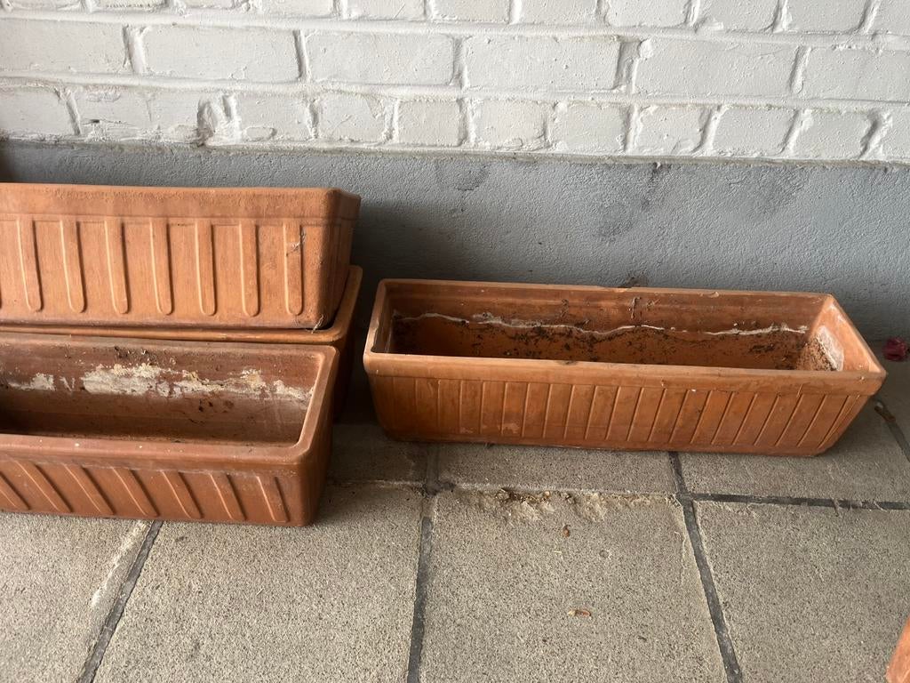 Bloembakken terracotta, Tuin en Terras, Ophalen, Gebruikt, Steen