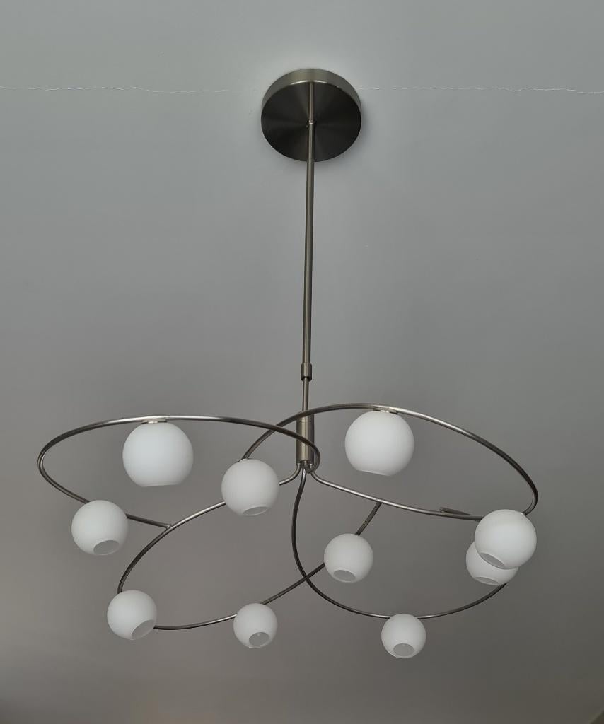 Massive design hanglampen in nieuwstaat, Huis en Inrichting, Lampen | Hanglampen, Zo goed als nieuw, 50 tot 75 cm, Glas, Metaal