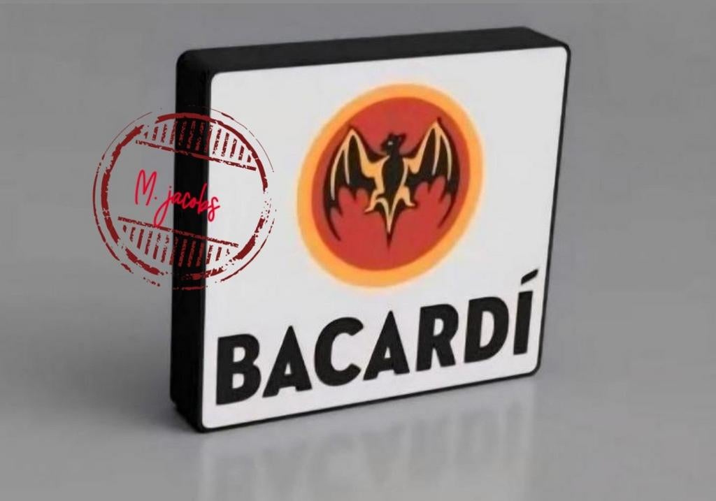 Mooie Bacardi lichtreclame met LED verlichting. Nu €29,95, Verzamelen, Merken en Reclamevoorwerpen, Ophalen of Verzenden, Nieuw