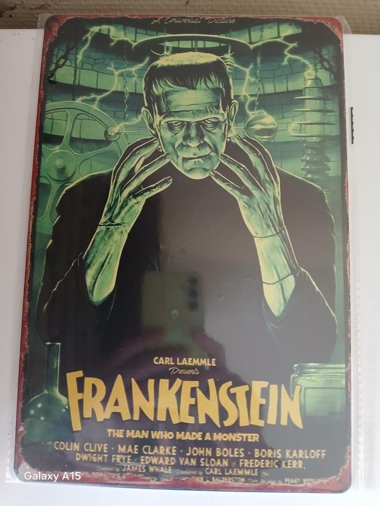 Assiette en film Frankenstein. 20 x 30 cm., Antiquités & Art, Enlèvement ou Envoi