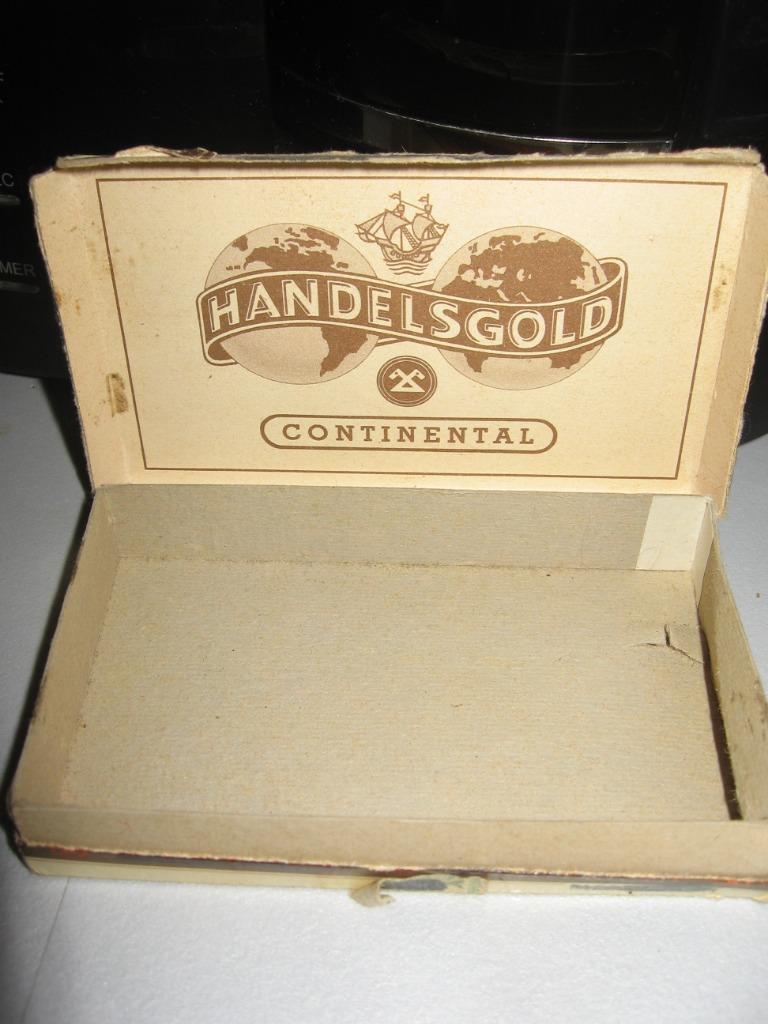 Ancienne boîte à cigares Continental "Handelsgold  60'/70', Collections, Articles de fumeurs, Briquets & Boîtes d'allumettes, Utilisé