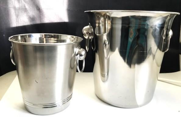 Champagne wijn koeler en ijsemmer set 2 stuks zilver✨🍾🥂💎, Verzamelen, Ophalen of Verzenden, Nieuw, Overige gebieden, Champagne