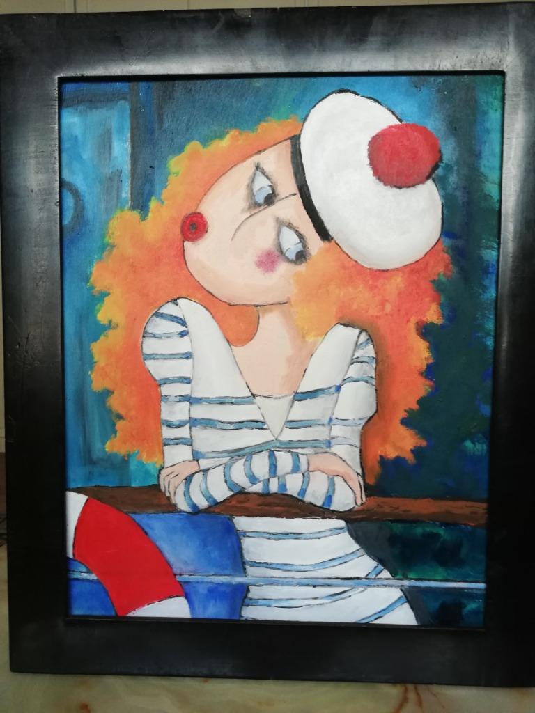 * A. Leroy : filles de la ville, 6 ans ; peinture, Antiquités & Art, Art | Peinture | Moderne, Enlèvement ou Envoi