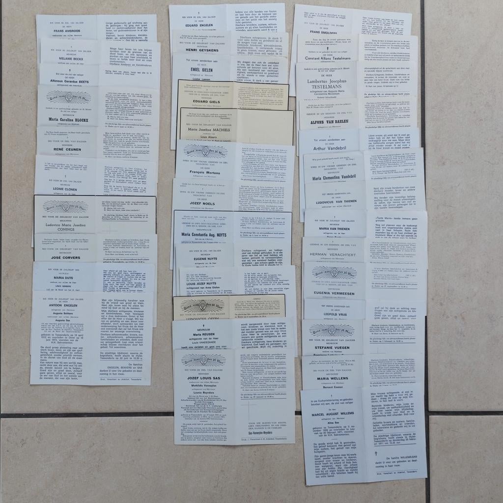 Lot bidprentjes Tessenderlo, Verzamelen, Ophalen of Verzenden