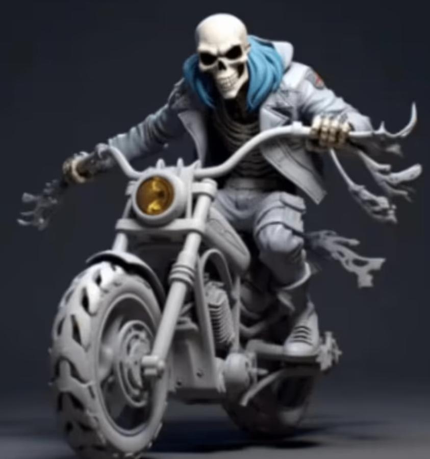 Prachtig beeldje Skelet stoere biker (15cm), Ophalen of Verzenden, Nieuw