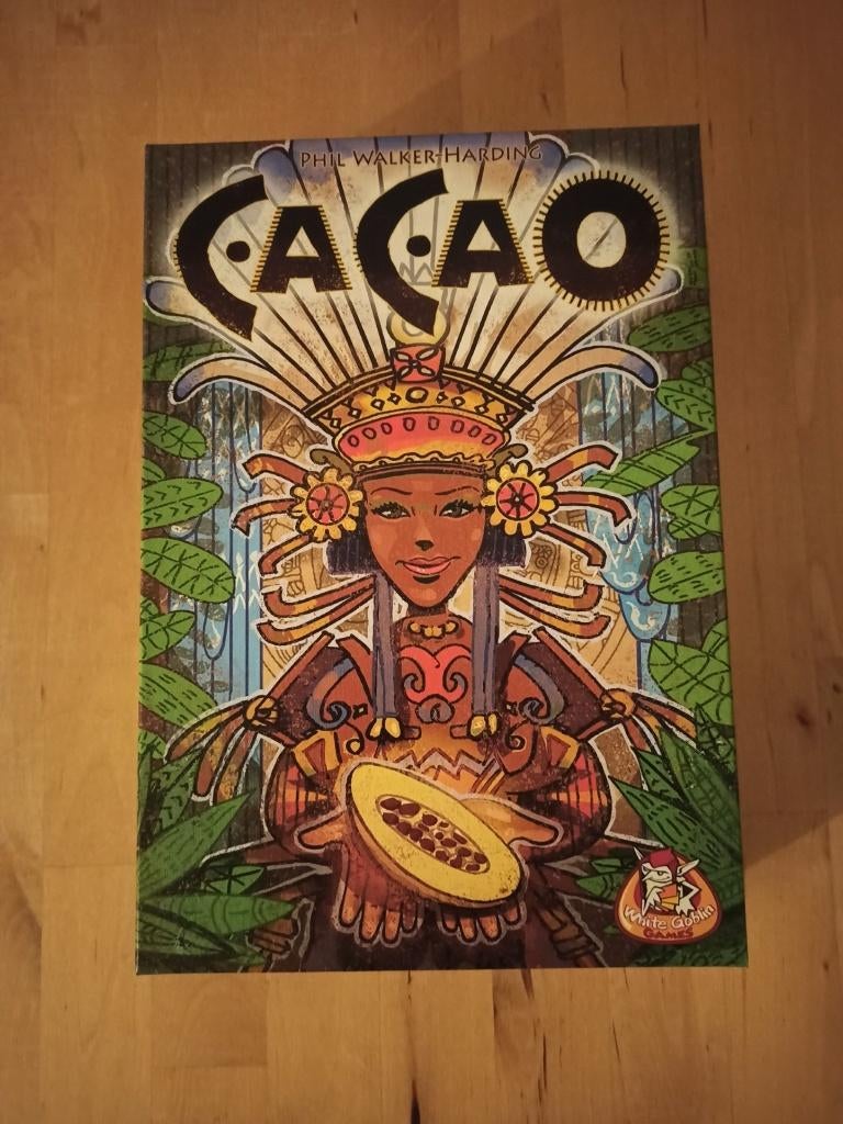 Cacao + uitbreiding Chocolatl, Hobby en Vrije tijd, Gezelschapsspellen | Bordspellen, Ophalen of Verzenden, Zo goed als nieuw