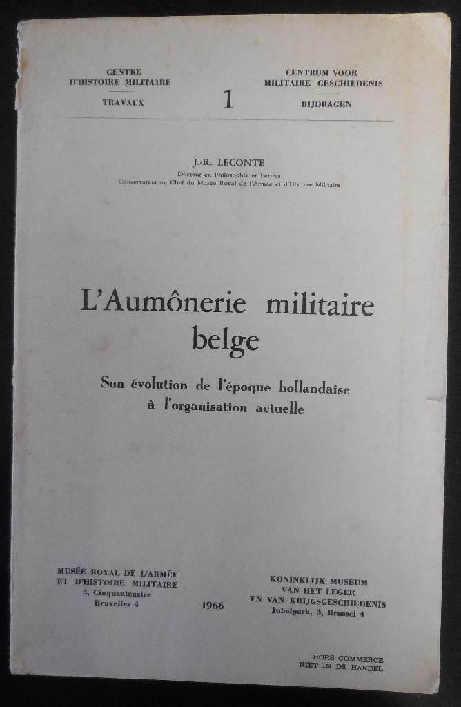 L'Aumônerie militaire belge - J.R. Leconte - 1966, Enlèvement ou Envoi