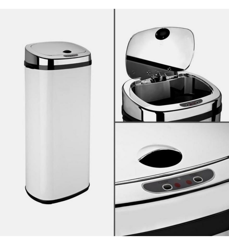 Poubelle de cuisine Dihl à capteur blanche 30L automatique, Neuf, Enlèvement ou Envoi, Synthétique, 50 à 75 cm